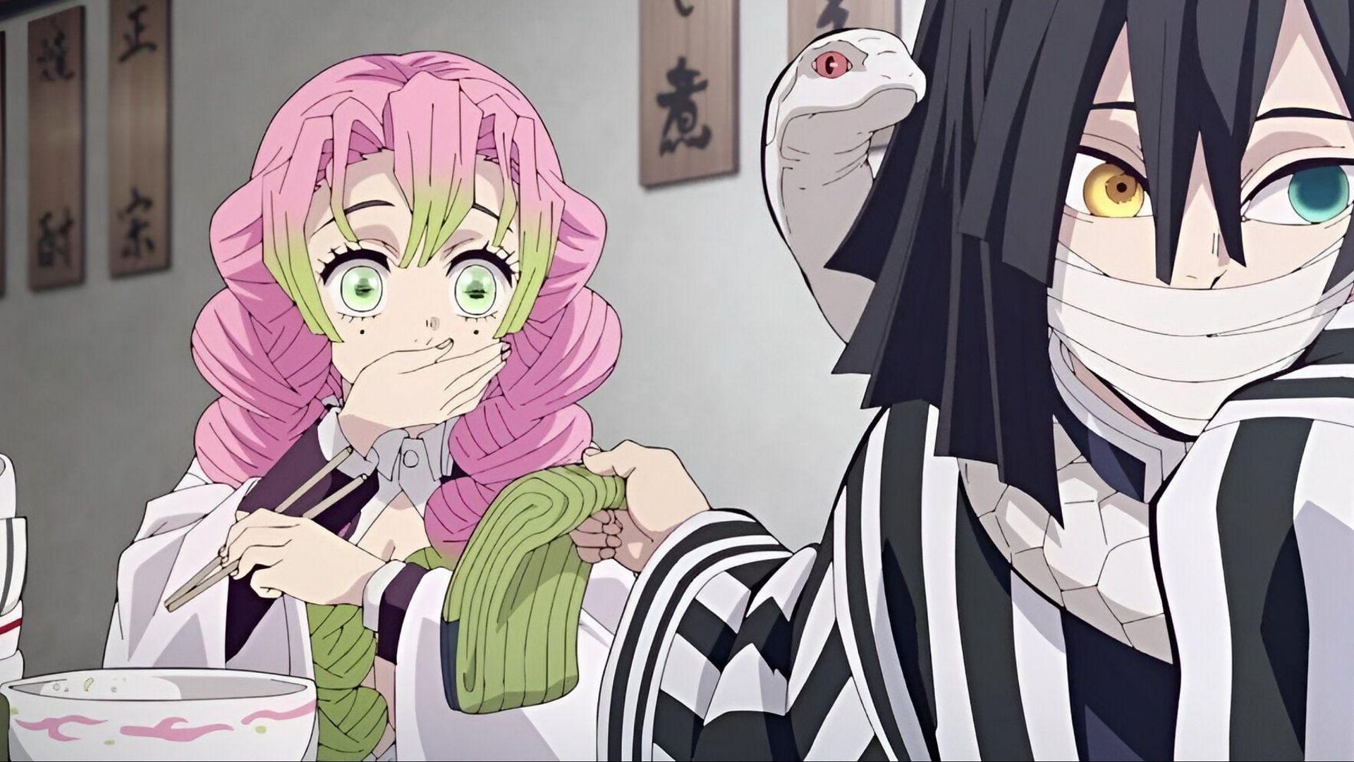 Mitsuri and Obanai have one of the shonen anime romances worthy of a shojo series (Image via Ufotable)